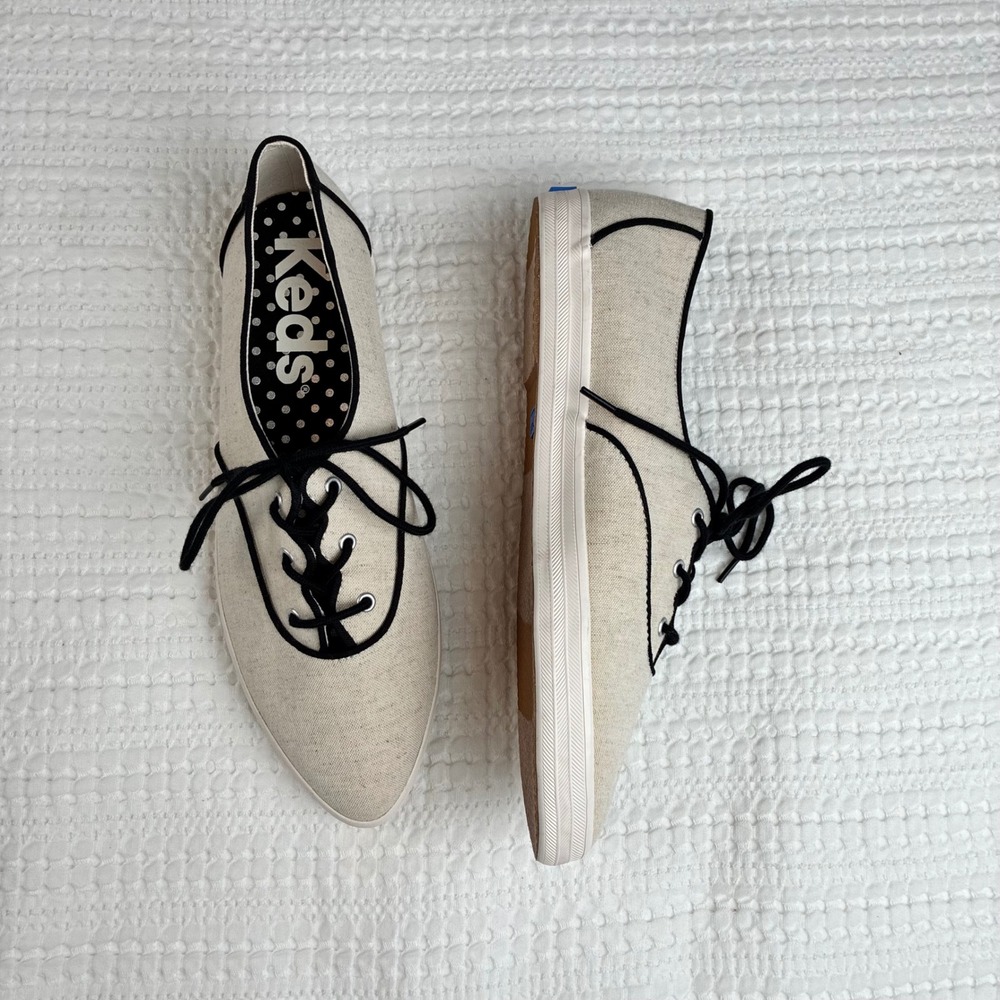 Keds Sneakers Champion Point Low Wave Canvas Lace-Up Tan  Pointed Casual Flat 9M - Picture 3 of 12